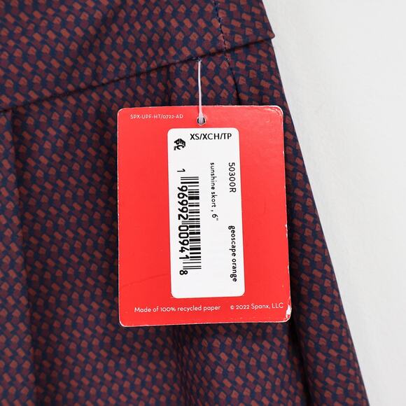 Spanx Sunshine Skort 6” Geoscape Orange Size XS NWT - Picture 3 of 7